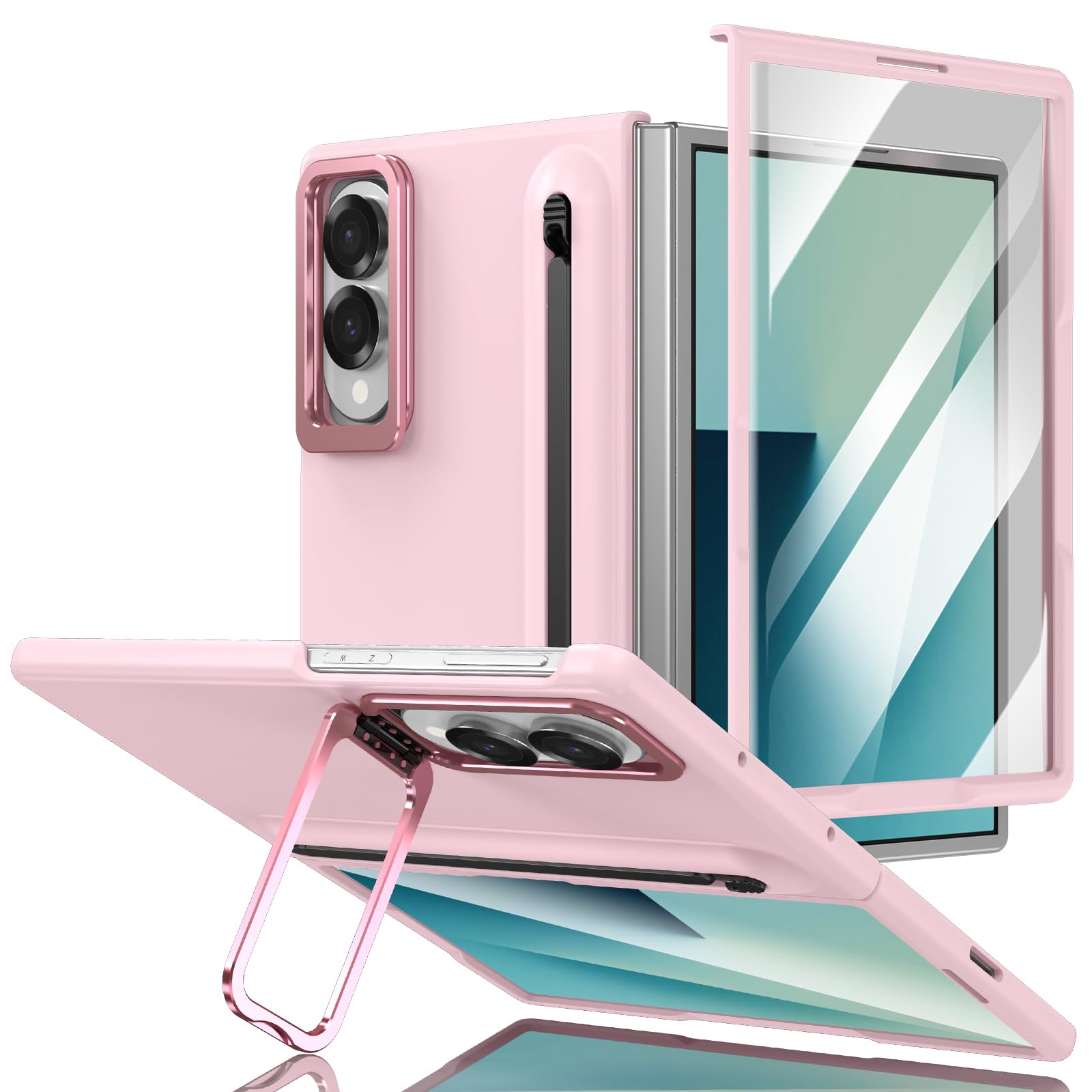 Etui do Samsung Galaxy Z Fold 8, S etui na długopis z kompatybilnym rysikiem pojemnościowym, podpórka do obiektywu, ochrona ekranu i zawiasów, odporne na wstrząsy, pełne pokrycie, ochrona przed
