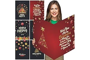 6 Pcs Jumbo Merry Christmas Greeting Card 14 x 20 Inch
