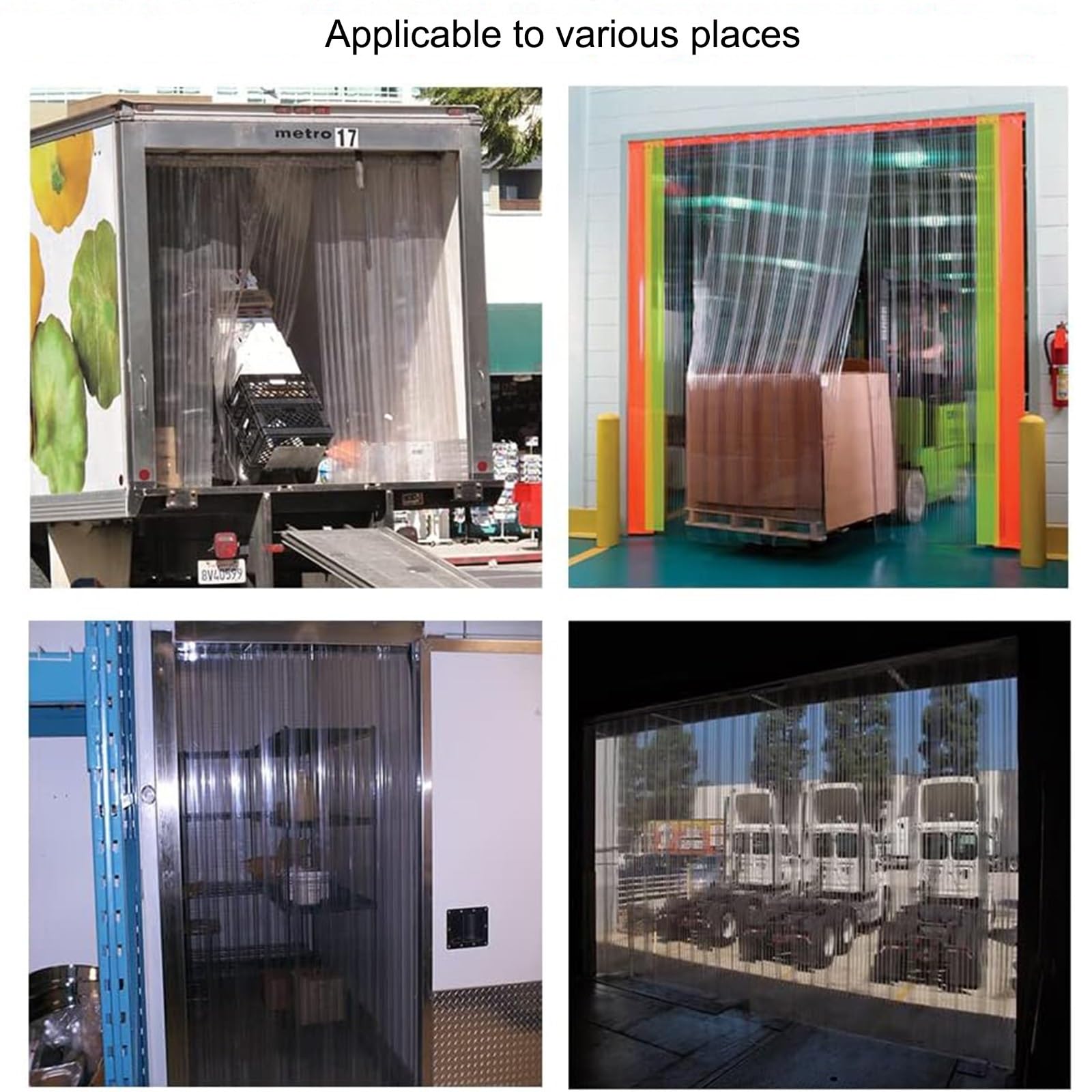 Rideau de porte de congélateur épais et imperméable en PVC transparent pour chambre froide et facile à installer