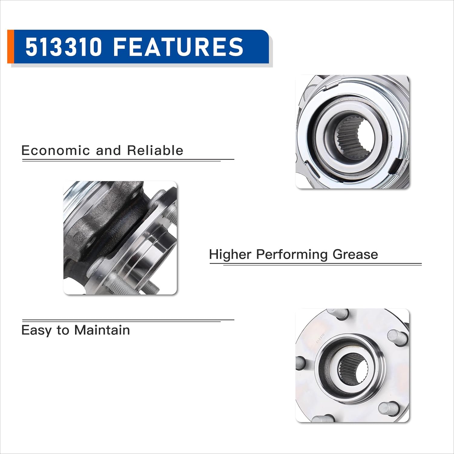 PAROD Pair 513310 Front Wheel Hub & Bearing Assembly Compatible with Nissan Murano 2003-2007, Quest 2004-2009 5Lugs - Image 5