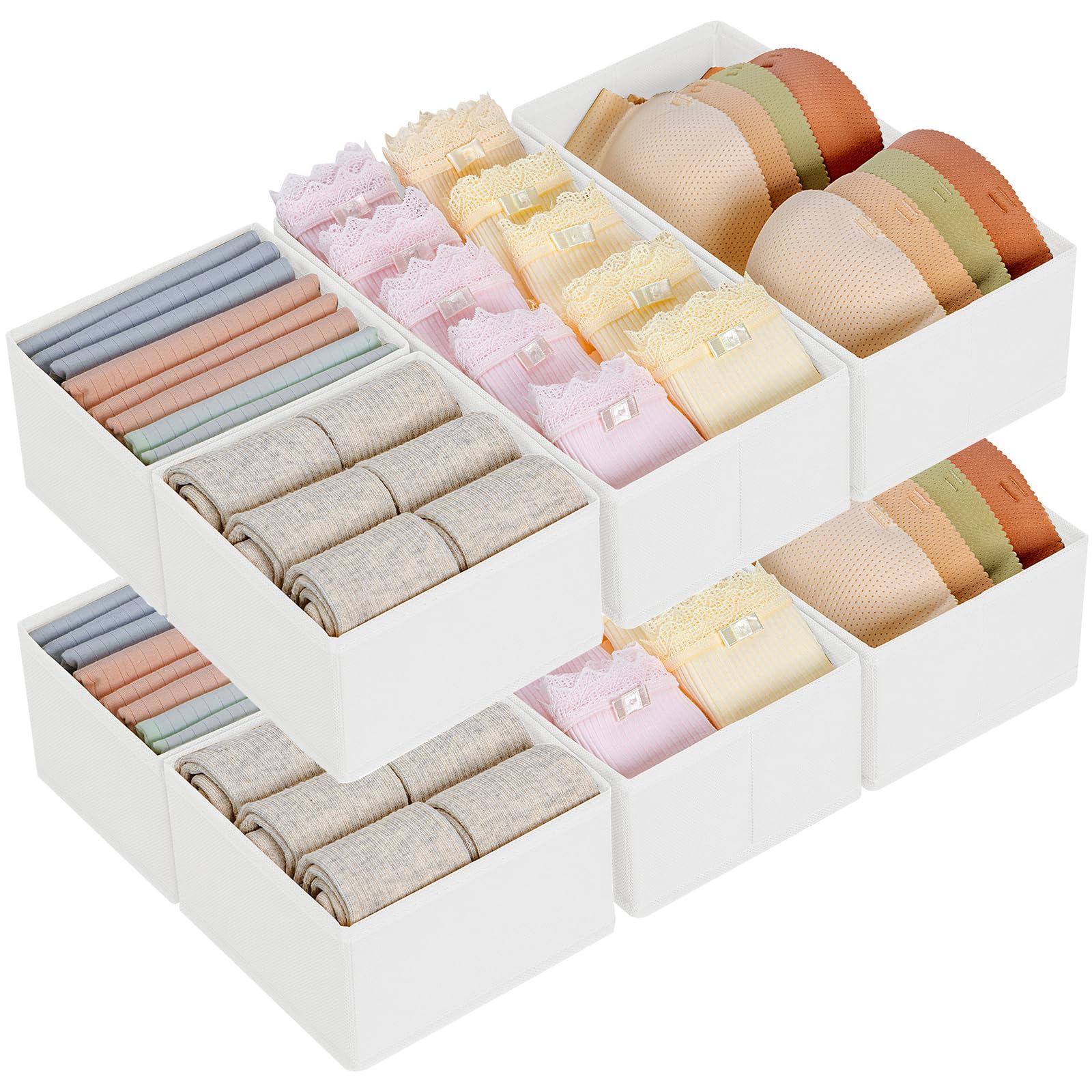 DIMJ DIMJSchubladen Ordnungssystem Schubladen Organizer, Faltbare Aufbewahrungsbox Stoff für Kleiderschränke, Kleiderschrank Organizer, FT250118