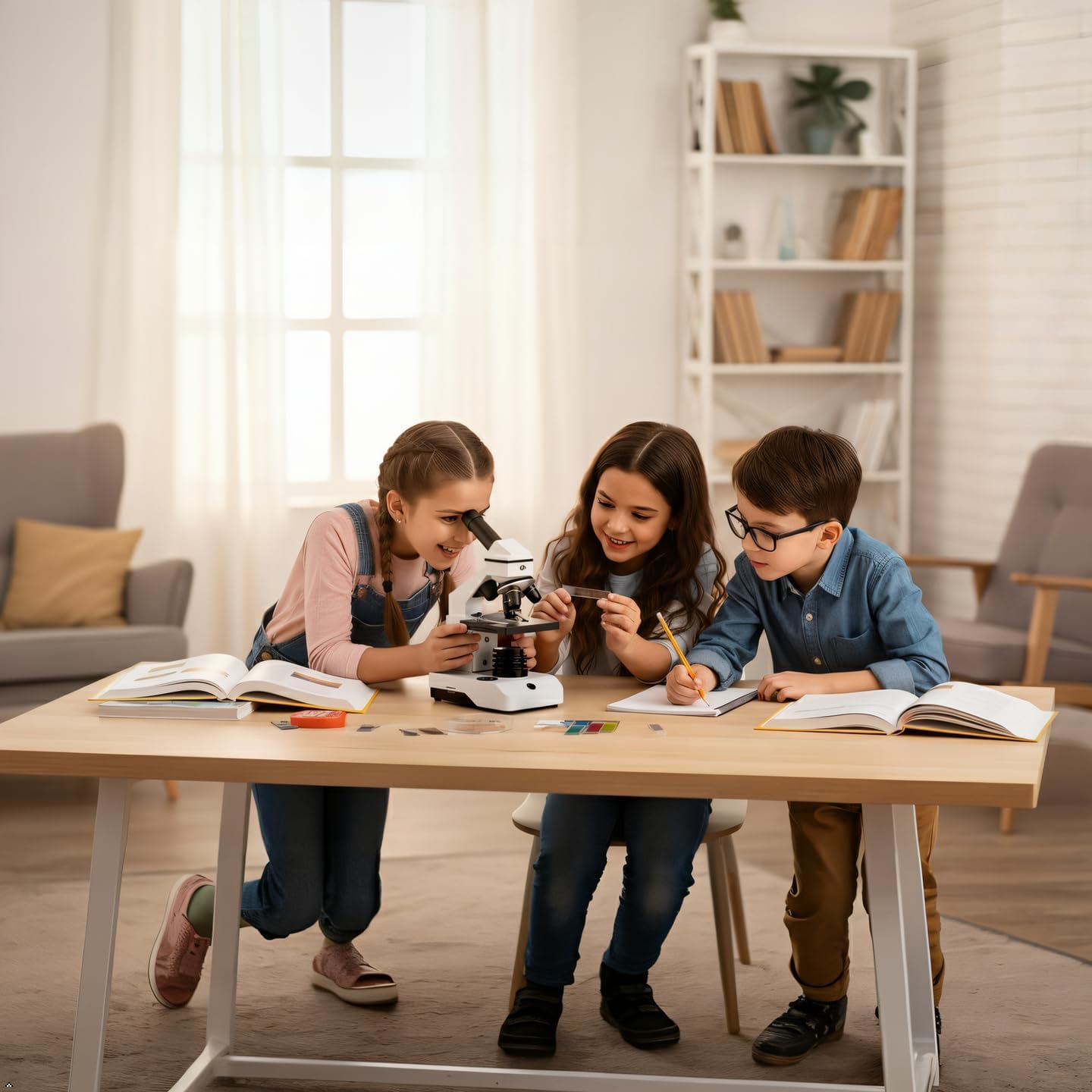 M2 Dual Power Supply Compound Monocular Microscope 40X-2000X for Adults & Students All-Metal STEM Lab Kit with Glass Optics, Dual LED, Slides & Carry Case