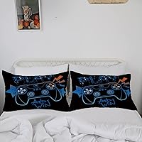 Vista 4 de Ailonen Juego de ropa de cama para videojuegos, tamaño Queen, edredón de 3 piezas y 2 fundas de almohada con tema de control de videojuegos