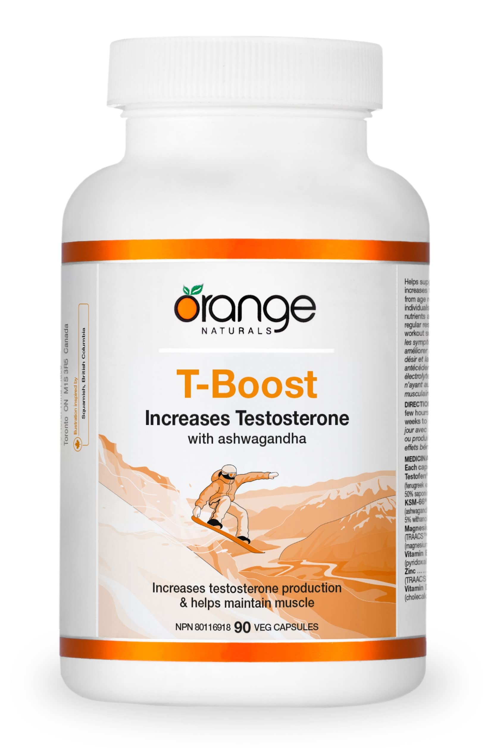 Orange Naturals T-Boost, 90 Veg Capsules, 30-Day Supply