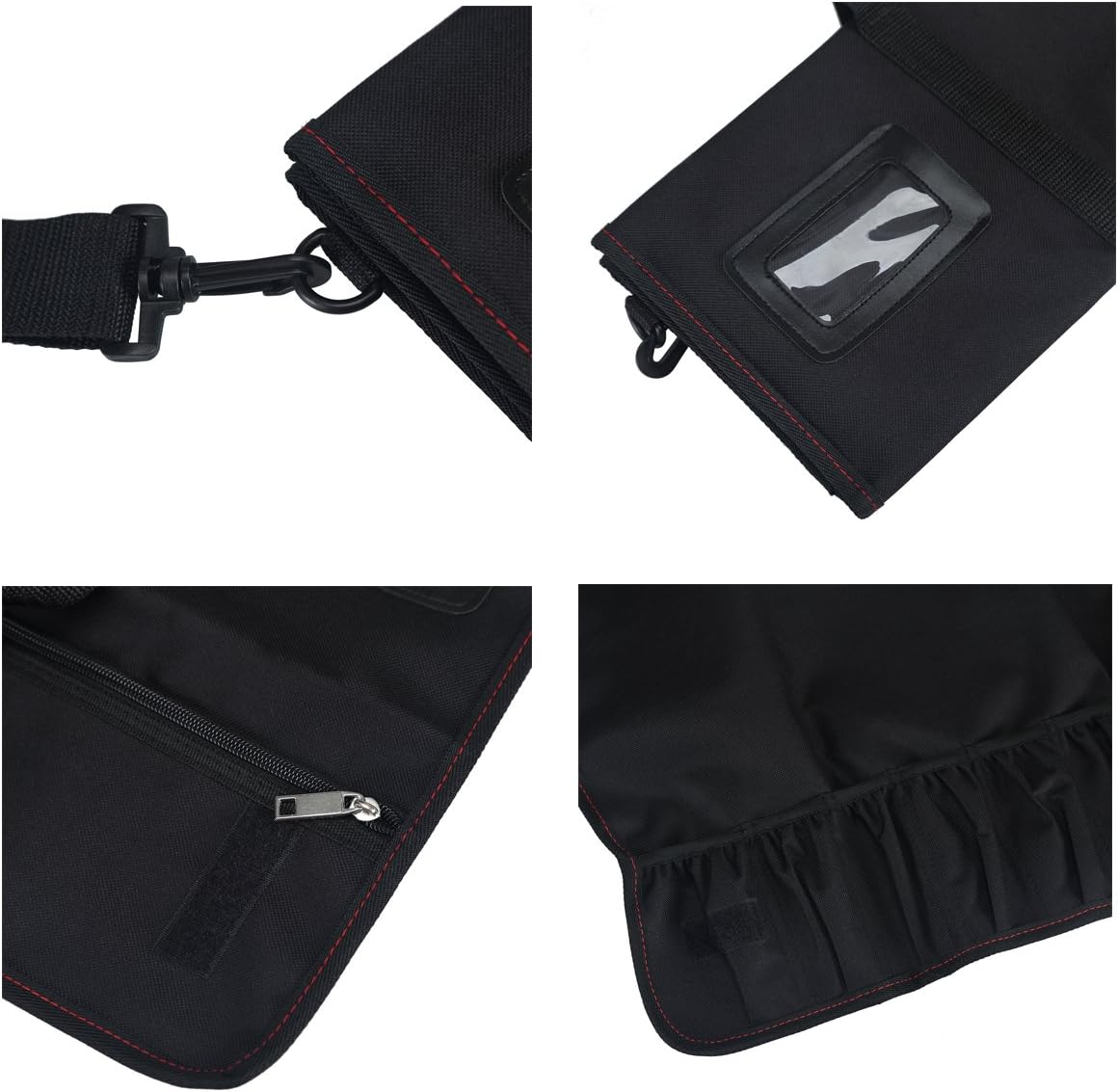 Suреr Dеаl Prоduсt Tosnail Chef Knife Case Roll Bag with 21 Slots & 1 Large Zipper Pocket, Easy Carry Handle and Shoulder Strap - Black