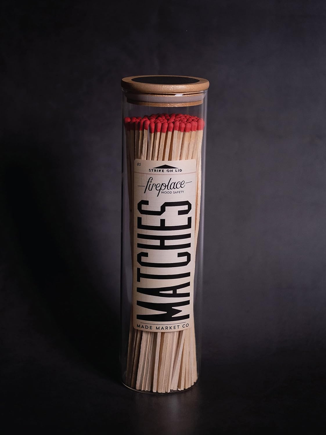 Made Market Co. Fireplace Matches in Glass Vessel Approx