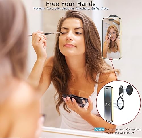 Miniatura 2 de Soporte de Anillo Magnético para Teléfono con Magsafe, Anillo de Dedo Ajustable Doble para Gimnasio, Agarre de Teléfono Desmontable, para iPhone,