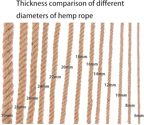 Miniatura 8 de Cuerda de yute de 1 pulgada x 50 pies, cuerda de cáñamo natural gruesa y pesada cuerda náutica trenzada para manualidades, escalada, agrupación,