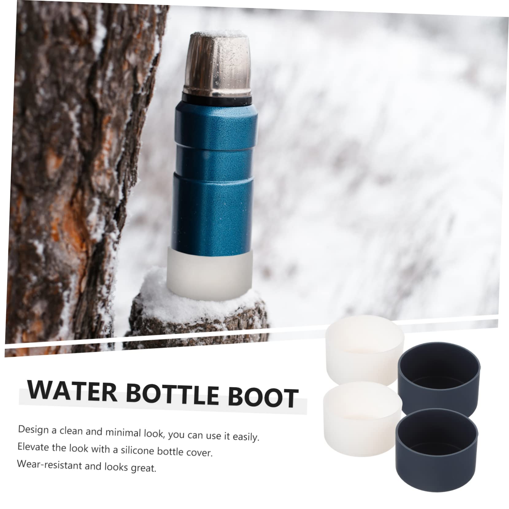 Sosoport 12piezas Botines De Antideslizantes para Botellas De Agua y Tazas De Protección De para De Inoxidable y Fáciles De Instalar y Transparente