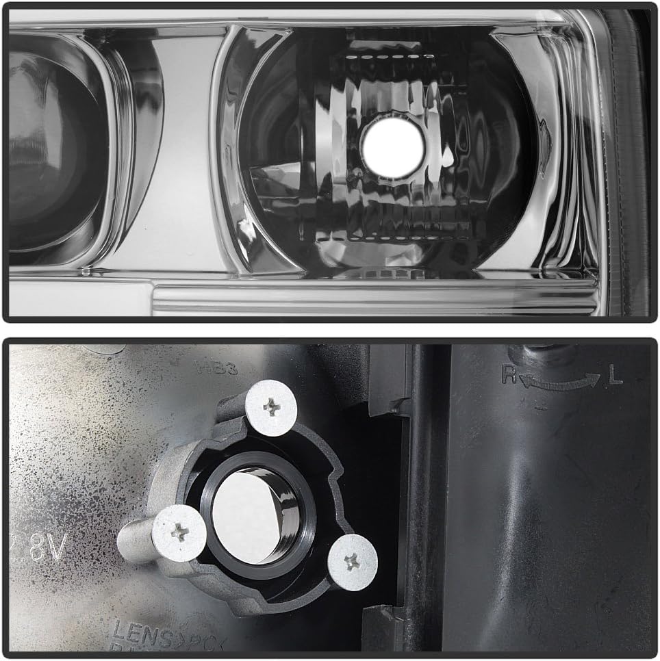ACANII - For 1999-2006 GMC Sierra Yukon Denali LED Light Tube Projector Headlights Headlamps Driver & Passenger Side