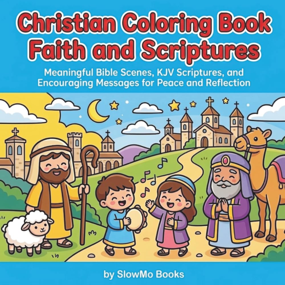 Christian Coloring Book Faith and Scriptures: Meaningful Bible Scenes, KJV Scriptures, and Encouraging Messages for Peace and Reflection