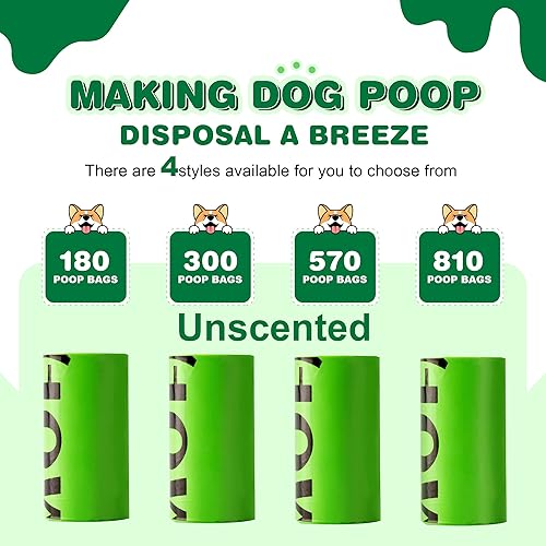 Miniatura 5 de Biodegradable Dog Poop Bags 300 Count, 20 Rolls, Recyclable Waste with Dispenser, Large 9 x 13 Inches, Extra Thick, Leak Proof for Dogs and Cats