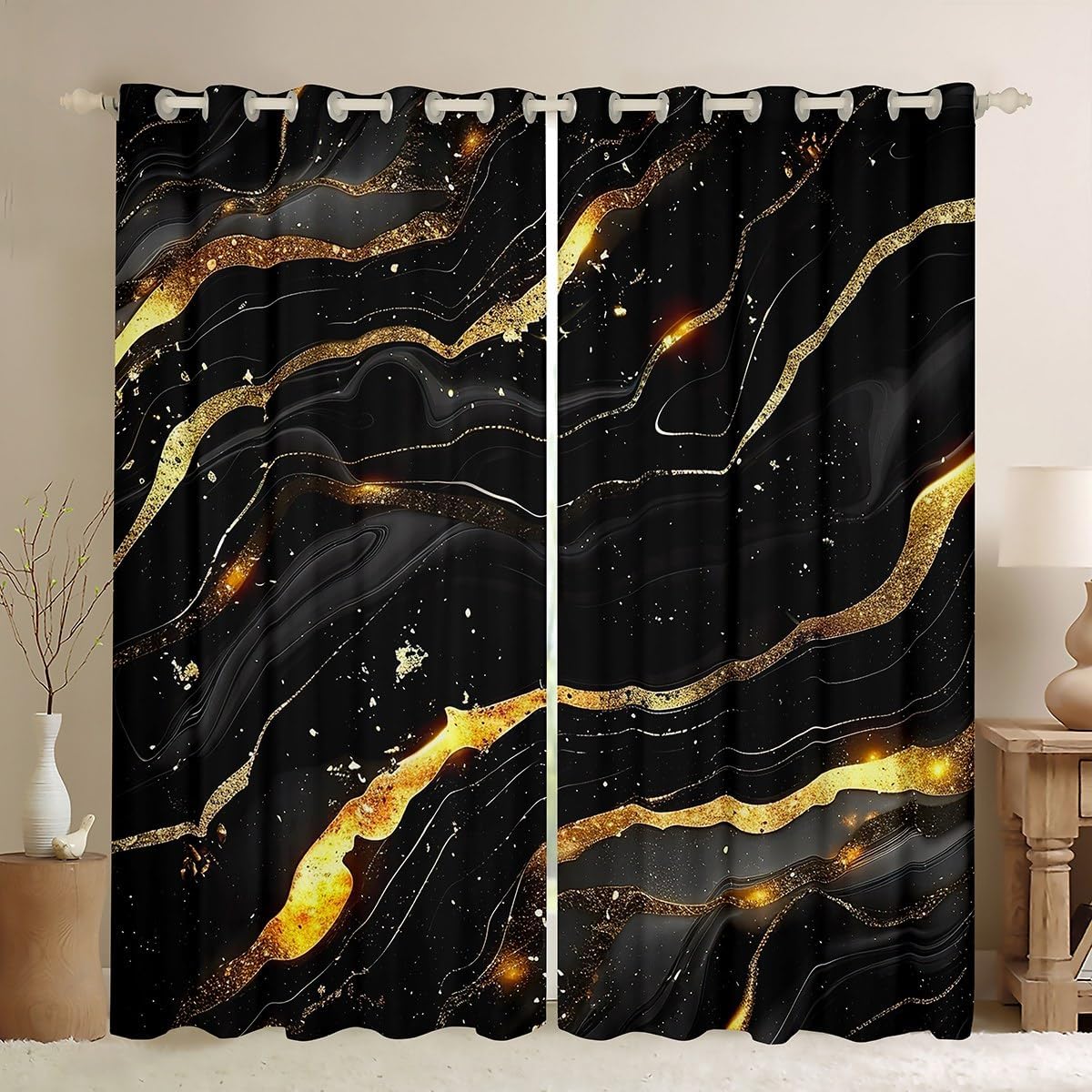 Feelyou Kids Cute Bowknot Blackout Curtains Dreamy Princess Window Curtains Boys Girls Glitter Darkening Drapes Watercolor Bow Teens Window Treatments Bedroom Decor (2 Panels, 42 x 90 Inch)