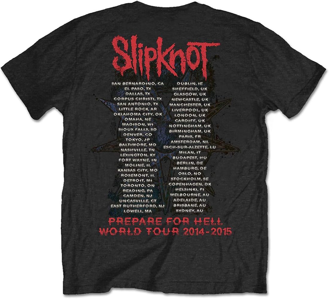 Slipknot Prepare for Hell World Tour L 黒 Rock Off Slipknot Prepare for Hell World Tour Official Tee T-Shirt