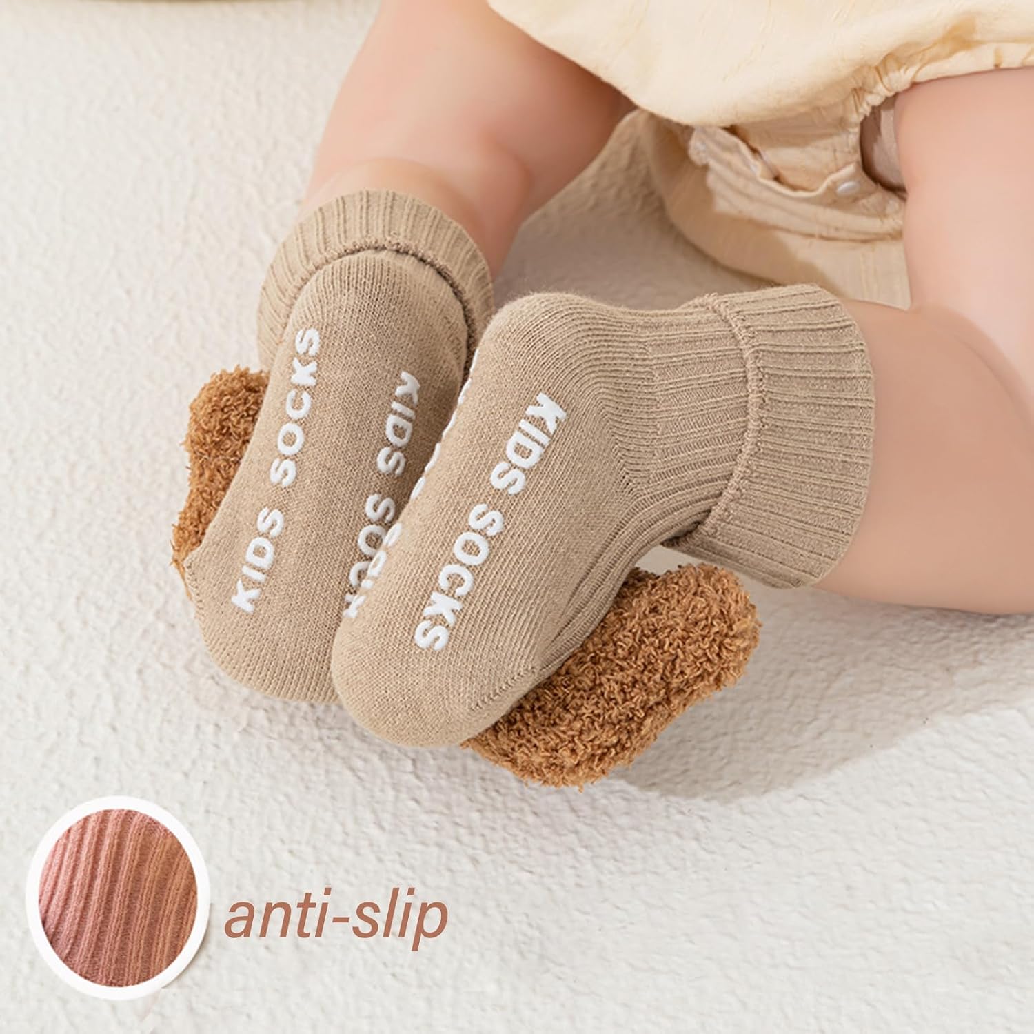 Cartoon Bear/Rabbits Socks Antiskid Soles Socks Breathable Firstwalker Winter Warm 0-3 Accessories NonSlip Floor