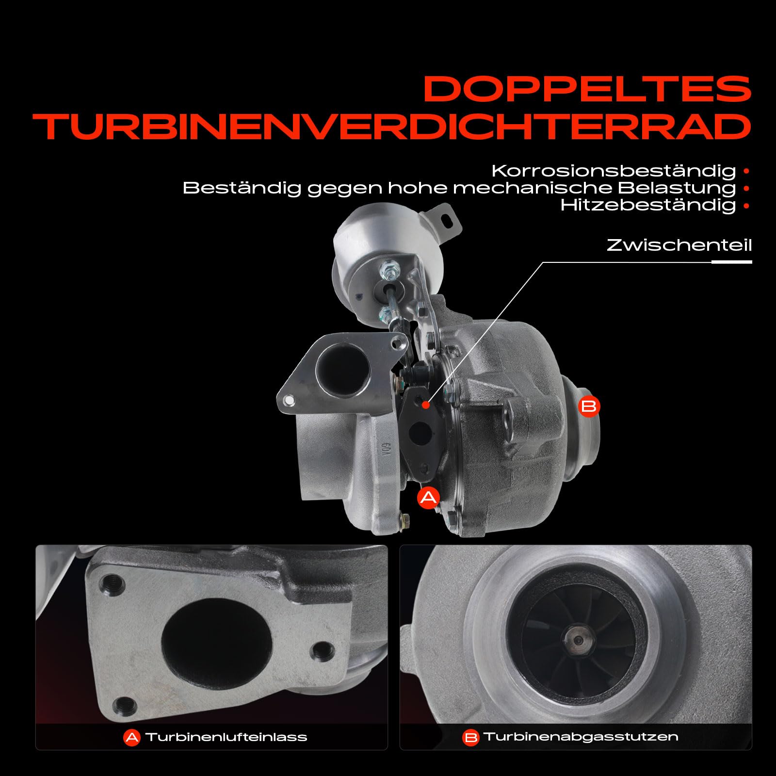 Frankberg Turbosprężarka kompatybilna z C4/C4 I/C4 Grand Picasso I/C4 Picasso I 2004-2013 C5 II/C5 II Break 2004-2010 307/307 Break/307 CC/307 SW 2004-2008 40/40/40/40/40/40/40/40/40 7 SW 20 04-2010