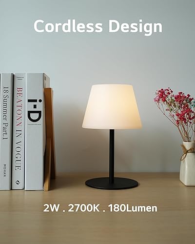 Miniatura 3 de Lámpara de mesa inalámbrica recargable, lámpara de mesa para exteriores, impermeable, portátil, táctil, regulable, altura ajustable, para el hogar,