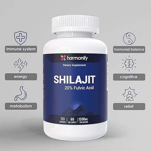Miniatura 4 de Shilajit - Cápsulas para hombres y mujeres, suplemento de ácido fúlvico puro del Himalaya con más de 85 minerales, 120 unidades, porción de 60 días,