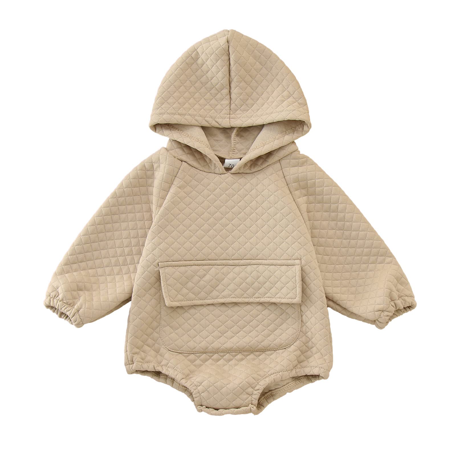 Baby Boy 1 Year Old Clothes Babys Newborn Infant Girls Boys Solid Spring Winter Long Sleeve Hooded (Khaki, 0-6 Months)