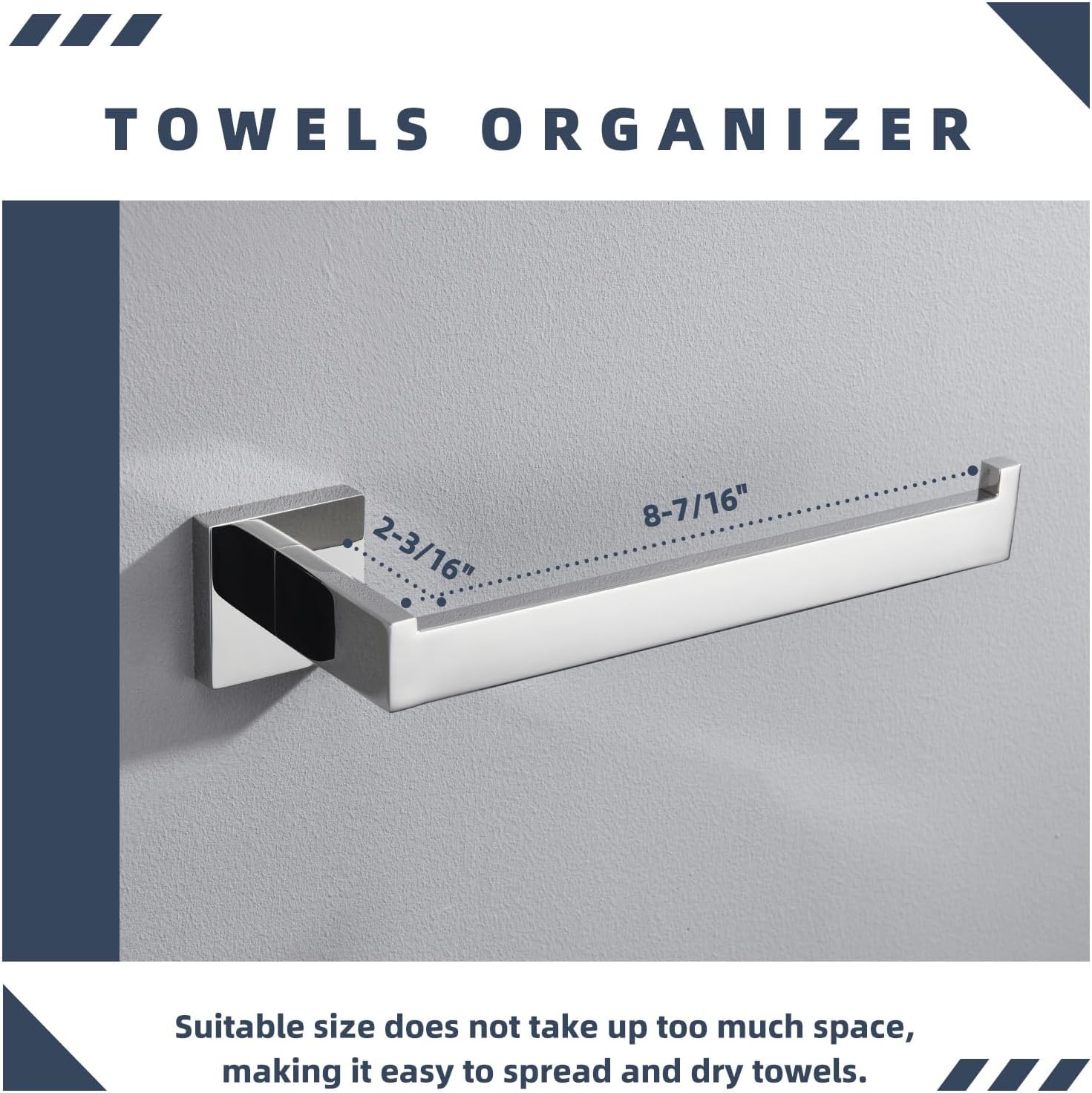 Suyar Swivel Robe Hook 2PCS Bundle with Towel Holder (Chrome)
