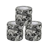 SEADESKY Uning Self-Adhesive Protective Camouflage Tape Wrap 5CM x 4.5M Camo Form Multi-Functional Non-Woven Fabric Camo Tape Stretch Bandage for Outdoor (Pack of 3) (Camouflage 6)