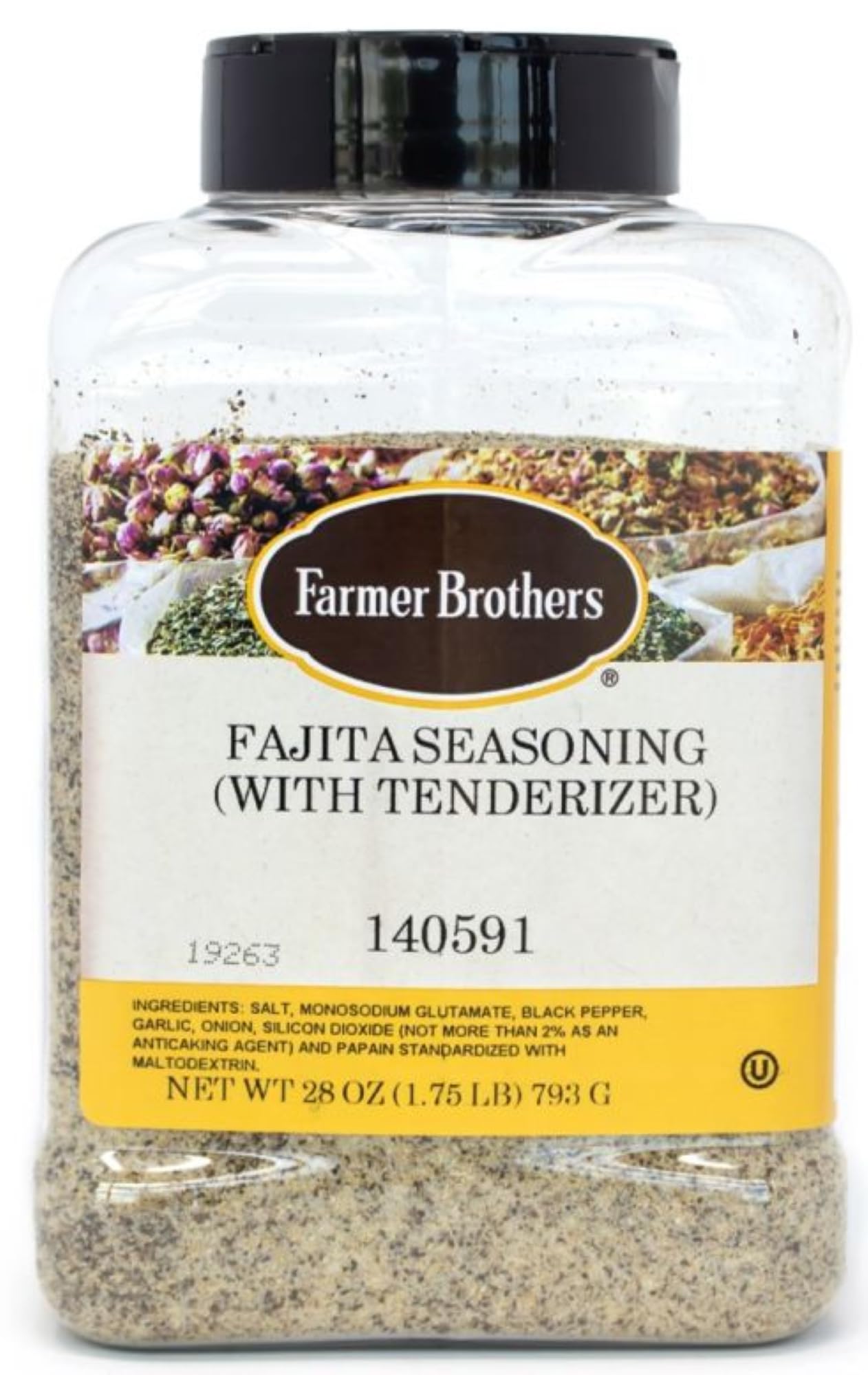 Farmer Brothers Fajita Seasoning, 1lb 12oz bottle, Large Restaurant/food Service Size Container