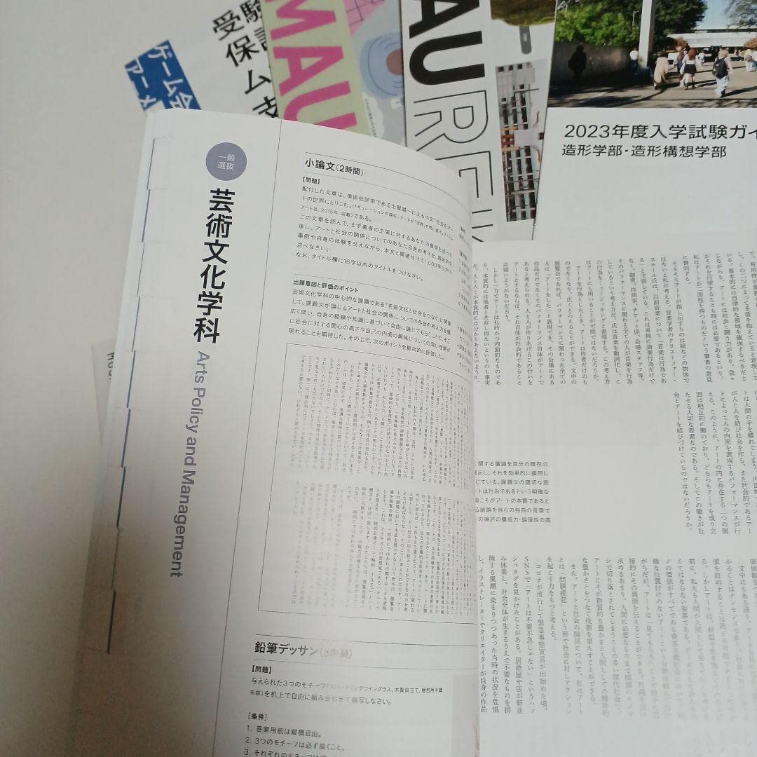 Amazon.co.jp: 武蔵野美術大学 パンフレット2023 入学試験問題集 美大
