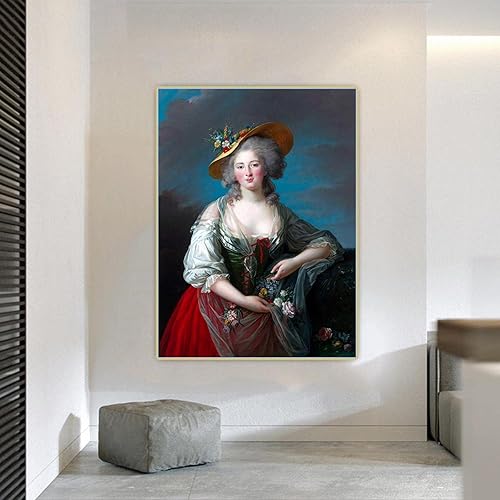 Miniatura 4 de Élisabeth Vigée Le Brun "Madame Elisabeth 1782" impresión en lienzo, Cuadrode arte de pared para la decoración del hogar de la sala de estar