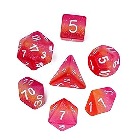 HDdais 7PCS Lesbian-Pride Polyhedral DND Dice Set, Homosexual Flag D&D Dice for RPG and Other Table Games(Matte)