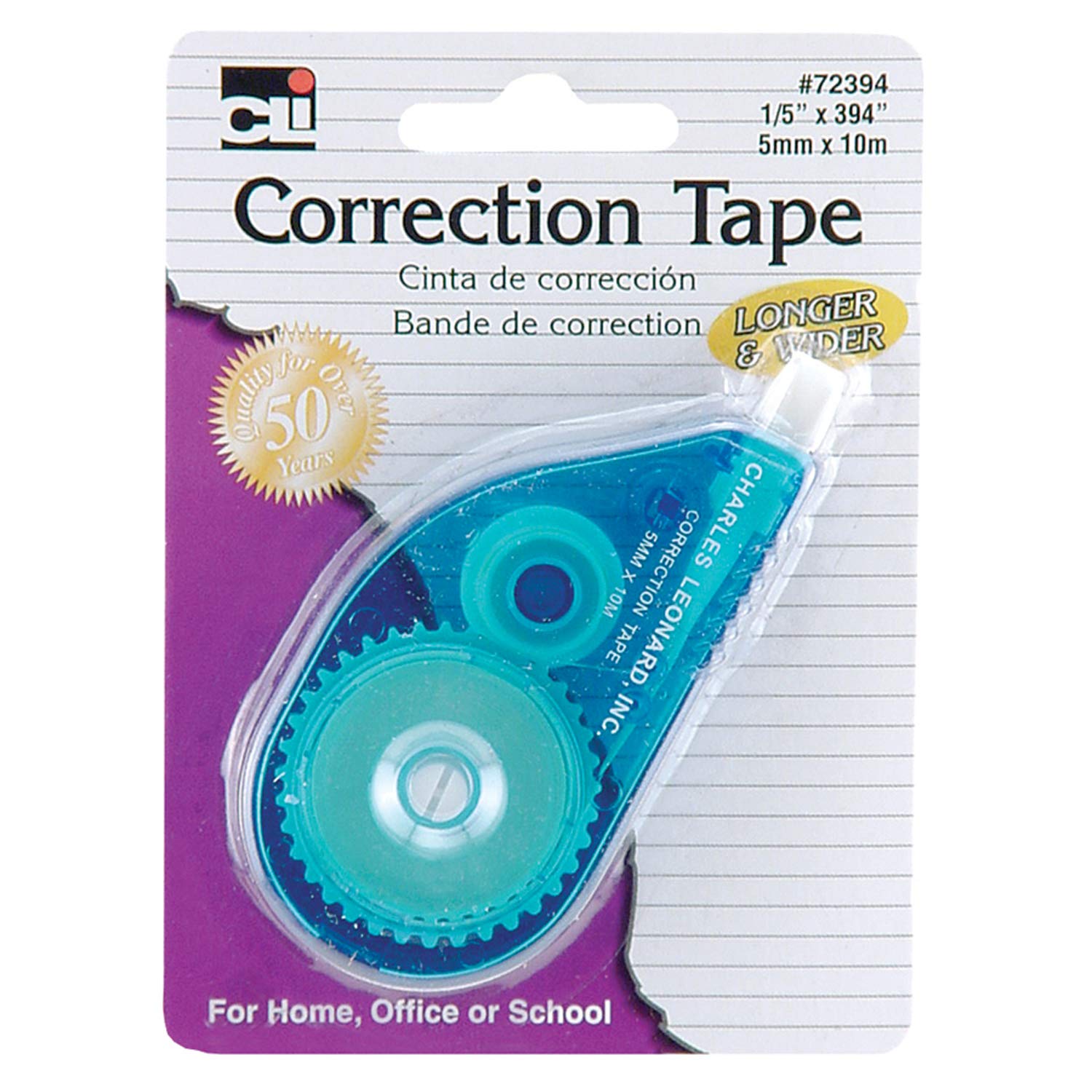 Charles Leonard Correction Tape – Blau – 1/Karte, 72394
