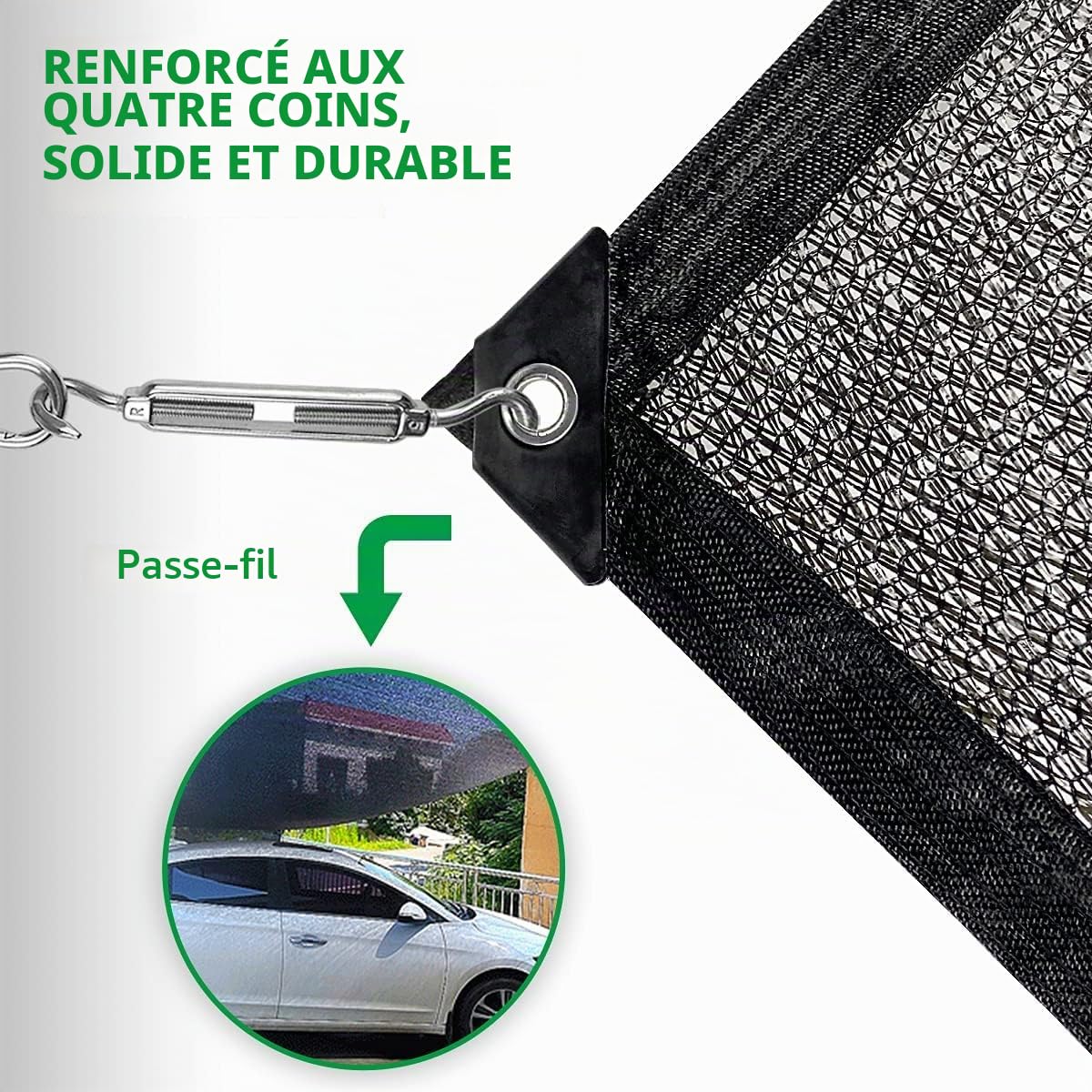 LATERN 40% Toile D'ombrage avec œillets, 2m x 10m Maille de Jardin Bâche D'ombrage Filet D'ombrage en Pehd Filet Résistant Aux UV pour Couverture de Serre Patio Plante Fleur Abri D'auto Poulailler