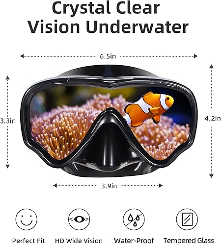 Miniatura 7 de EverSport Gafas de natación para adultos con cubierta para la nariz, máscara de buceo transparente antivaho amplia visión sin borrosidad para