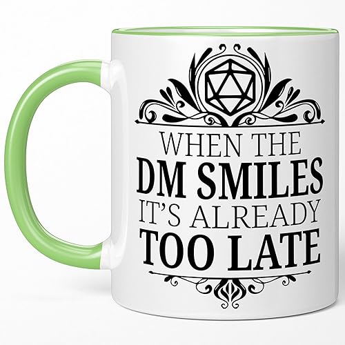 Miniatura 10 de Sweet & Salty Taza DND  Taza de café con texto en inglés When the DM Smiles, Dungeons and Dragons Dungeon Master, regalos D y D para amantes de DND,