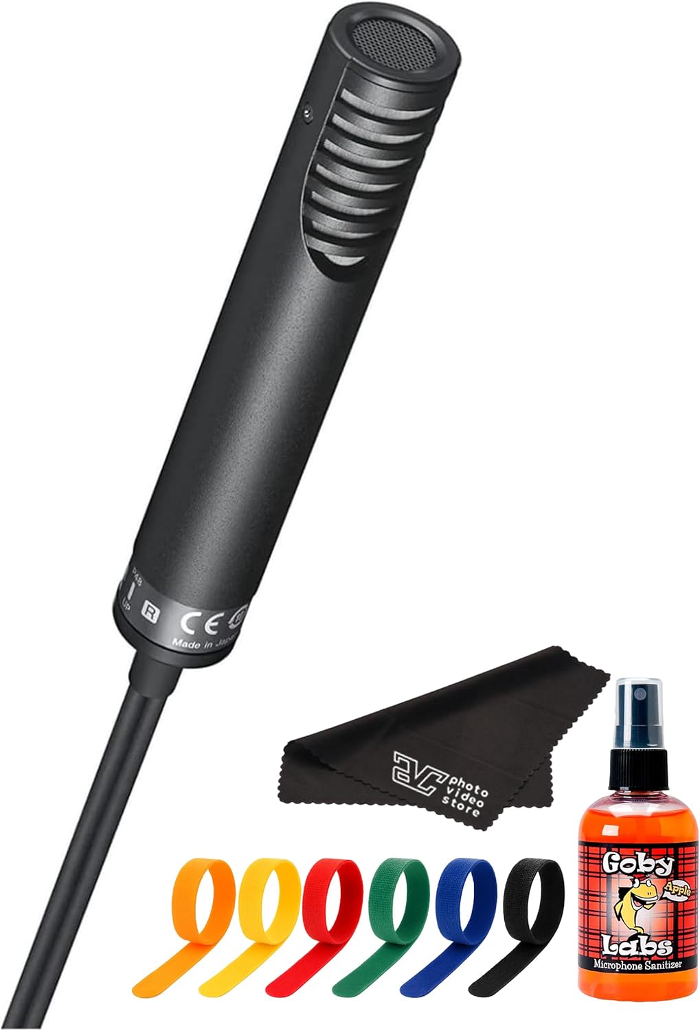 Sony ECM-MS2 Stereo Electret Condenser Microphone – Compact XLR Mic for DSLR & Camcorders – Pro Audio Solution for Film, Broadcast, & Live Events + Cable Ties + Microphone Cleaner + More