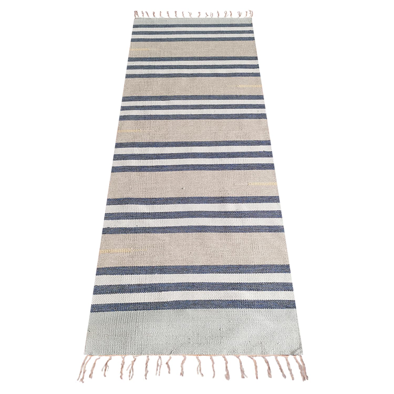 nuveti Natural Cotton Yoga Mat - Cotton Yoga Rug - Absorbent, Grippy Tight Weave, Ashtanga and Hot Yoga Rug, Helps with Slippery Hands and Feet Yoga & Fitness| Meditation Yoga Exercise Mat (Random