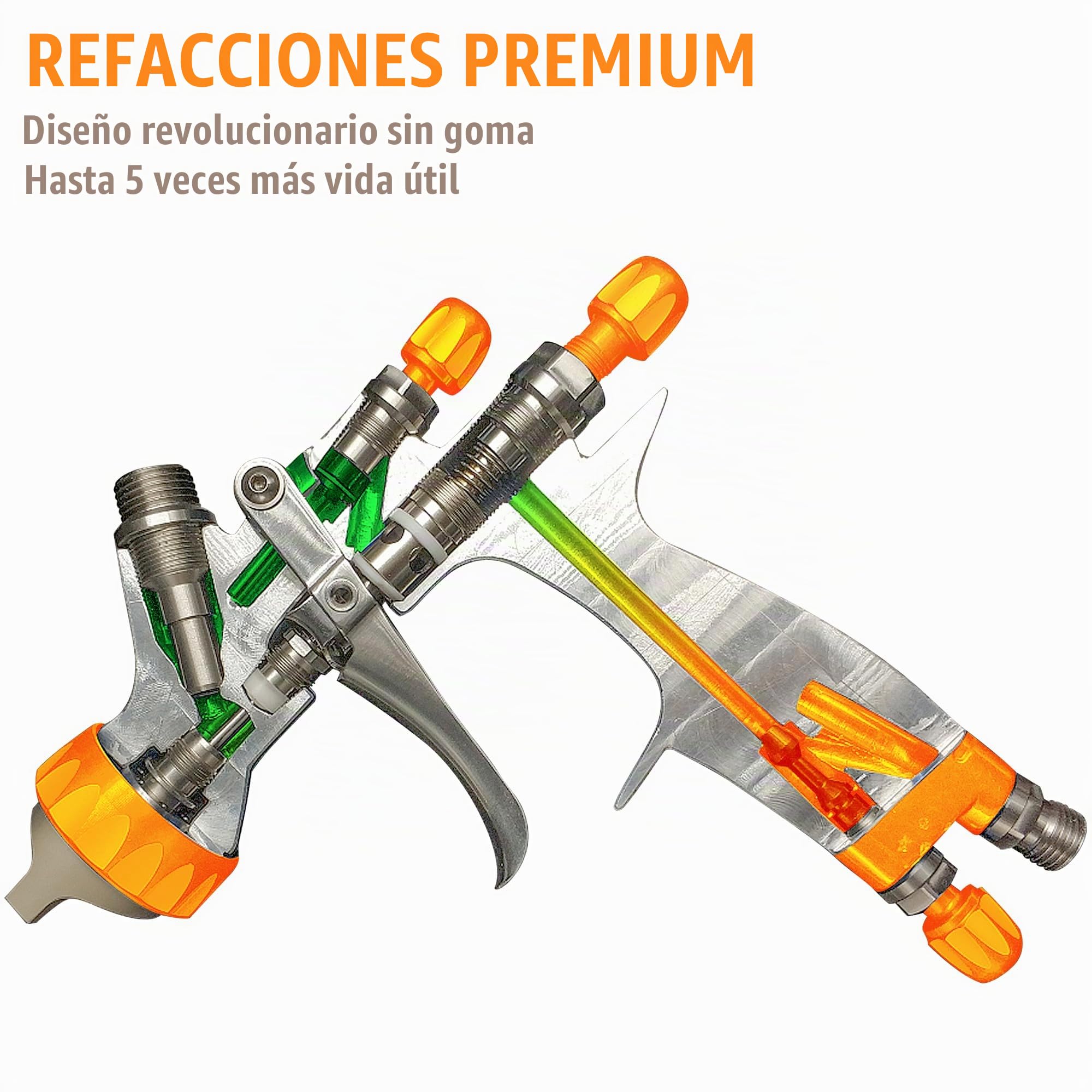 BEETRO Pistola de Pintura HVLP Profesional para Automóviles, 280-320mm Ancho Patrón de Pulverización, 1.3/1.4mm Boquilla, 600ml Capacidad 14CFM 29-32psi