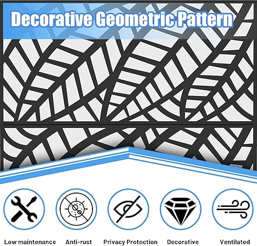 Miniatura 10 de Domi - Pantalla de privacidad de metal, paneles de pantalla de patio al aire libre, vallas decorativas, soporte divisor de espacio para habitación