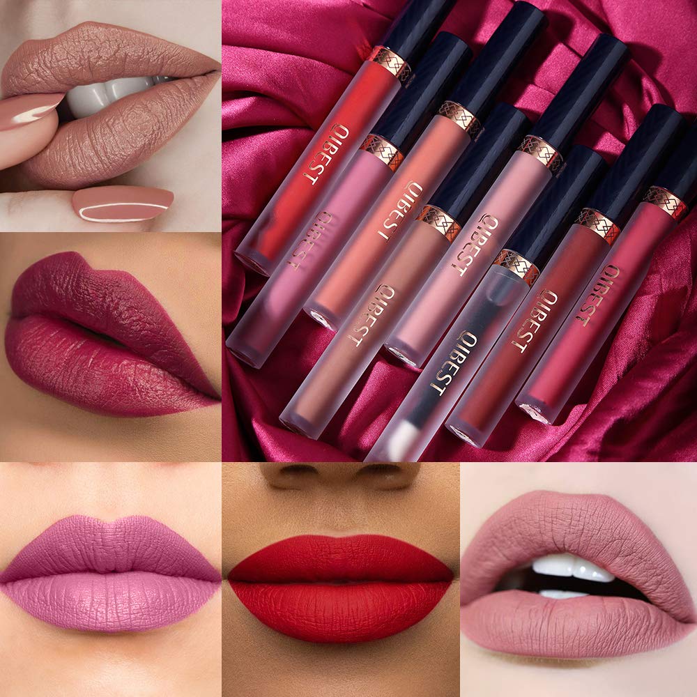 8pcs Matte Liquid Lipstick with Lip Plumper Makeup Set Velvety Long Lasting High Pigmented Nude Waterproof Lip Gloss Kit Girls Women Make Up Gift Set : Beauty & Personal Care