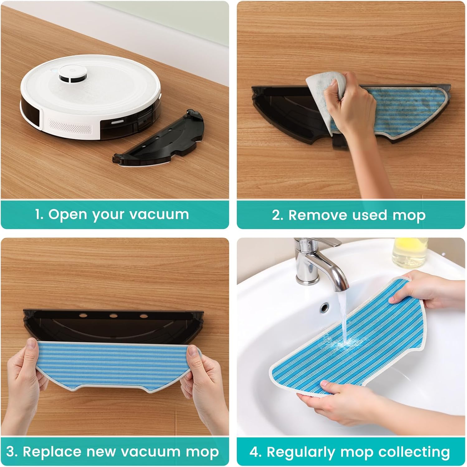 Lefant M2 Plus LiDAR Robot Vacuum and Mop with 2Packs Washable Authentic Replacement Mop Pads