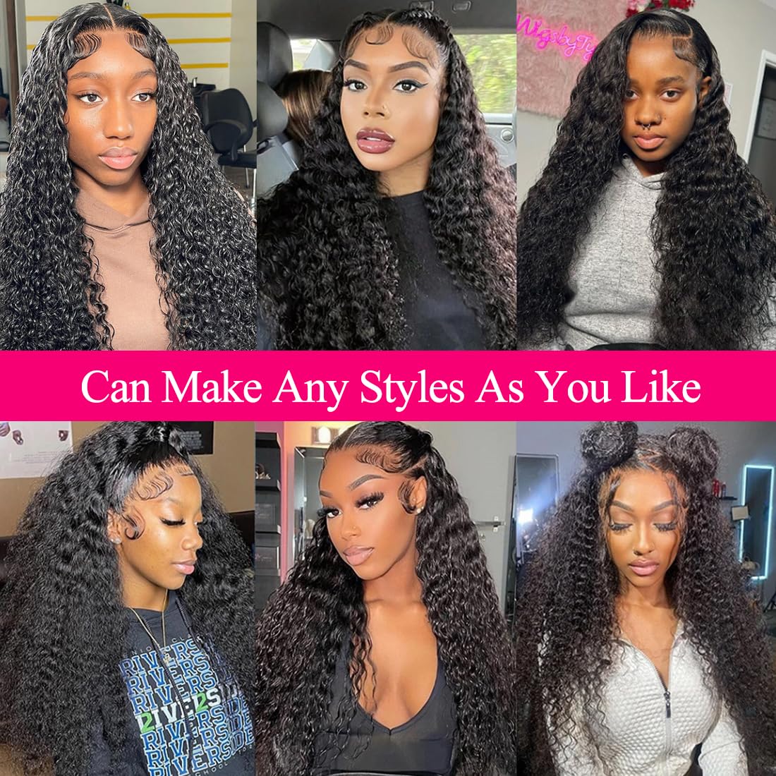 13x6 Deep Wave Lace Front Wigs Human Hair Pre Plucked Wet and Wavy Glueless Wigs Human Hair for Black Women 180% Density HD Deep Curly Wig Brazilian Virgin Lace Frontal Wigs 18 Inch Wigs