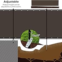 Vista 5 de Kit de Cerca de Privacidad de 5'x9' Pantalla de Malla Independiente con Postes de Hierro Cercado Temporal Exterior Patio Trasero Divisor Perro Aire