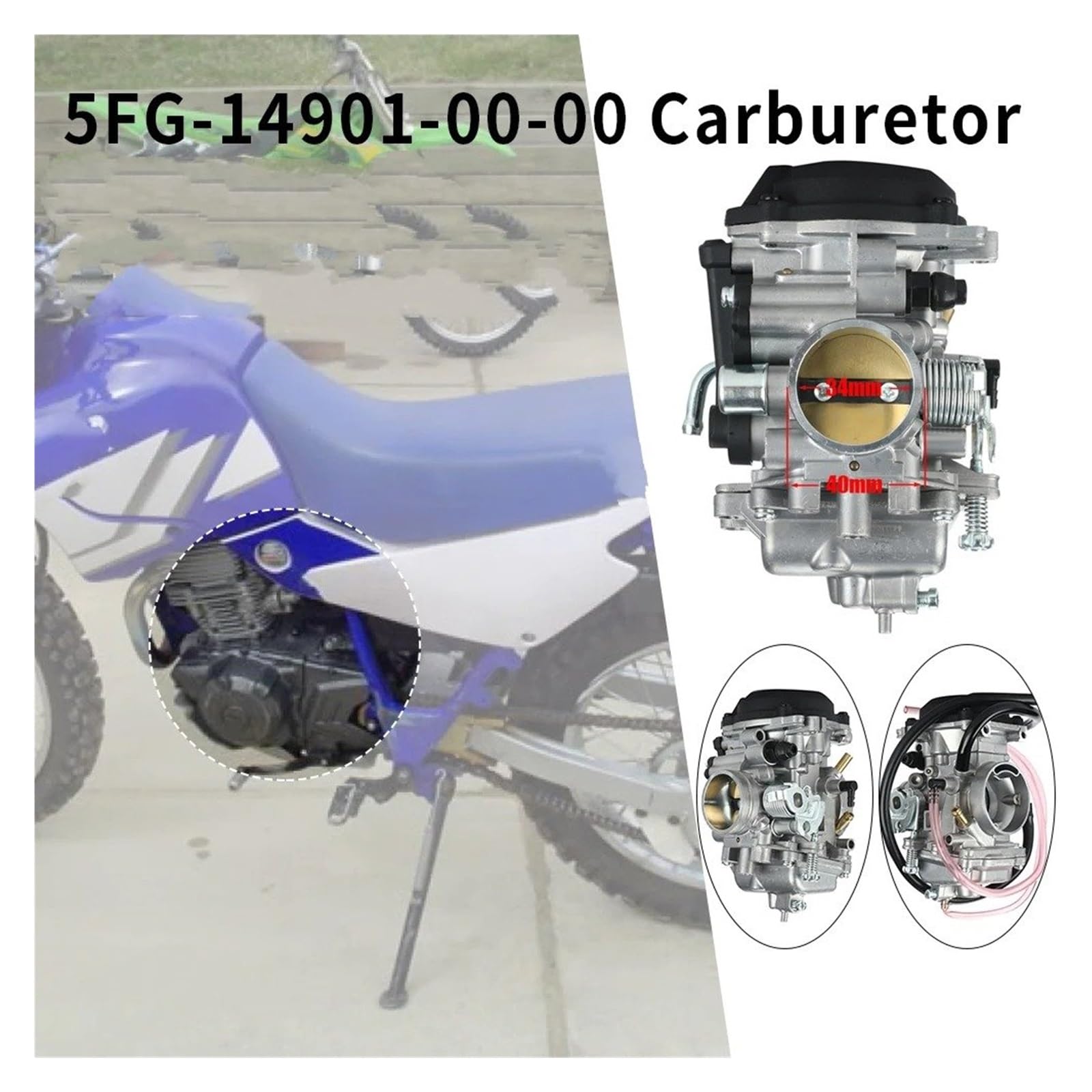 Motosierra Carburador Carburador Para TTR225 Para TTR-225 1999 2000 2001 2002 2003 2004 Conjunto De Carb 5FG-14901-00-00