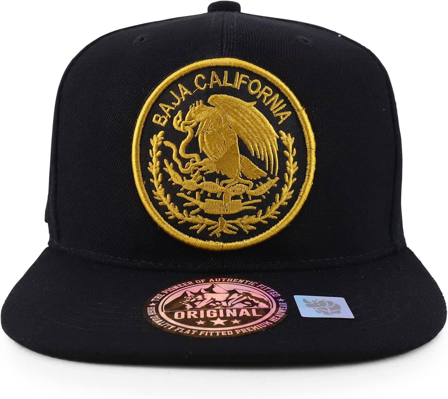 Trendy Apparel Shop Cities of Mexico Circular Logo Embroidered Flatbill Snapback Baseball Cap - Image 2