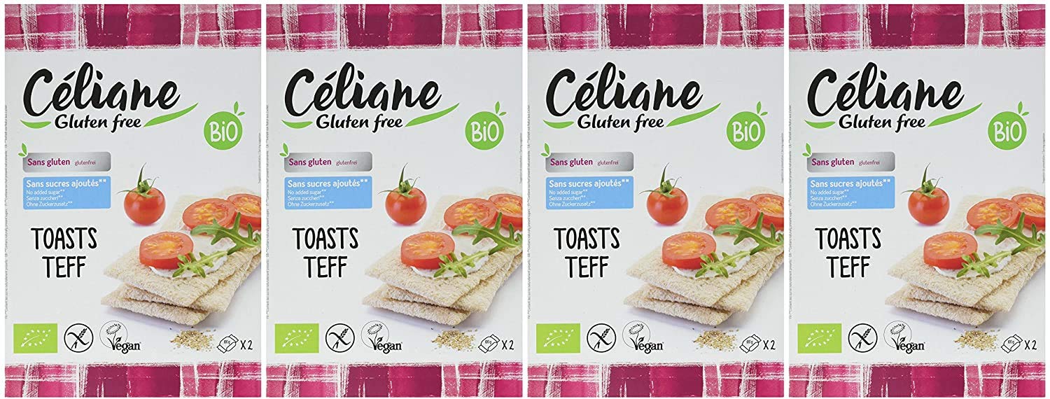 Le recettes de céliane Toasts Teff 200 g - Lot de 4