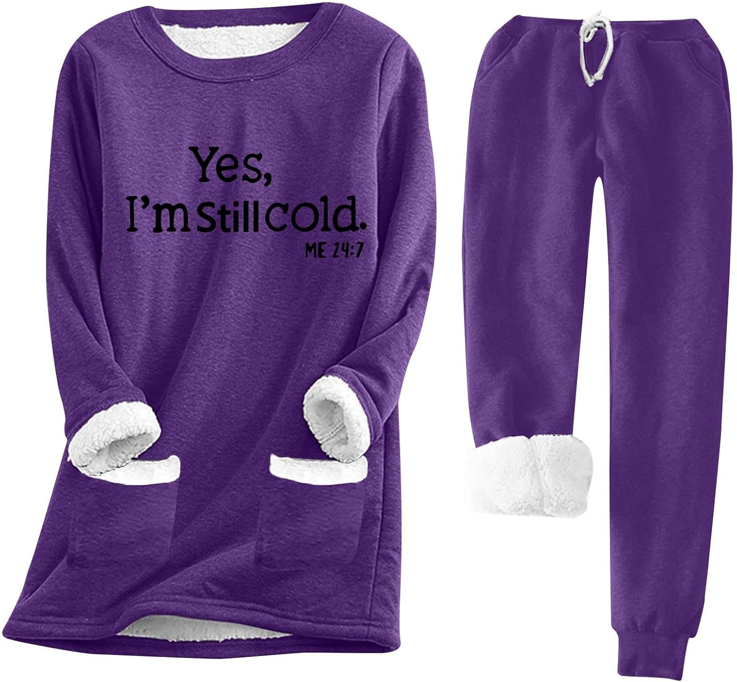 Pyjama Grande Taille RITOSTA Pyjama Femme Hiver Polaire Ensembles