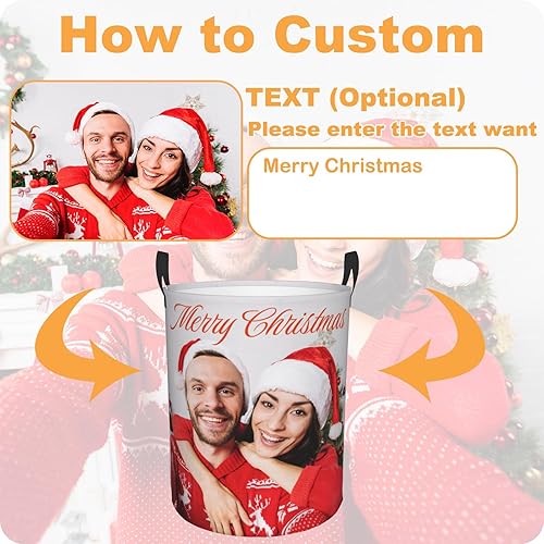 Miniatura 2 de Cestas personalizadas para ropa sucia para añadir tu nombre, foto, texto, imagen, cestas plegables para ropa sucia para dormitorio, baño, sala de