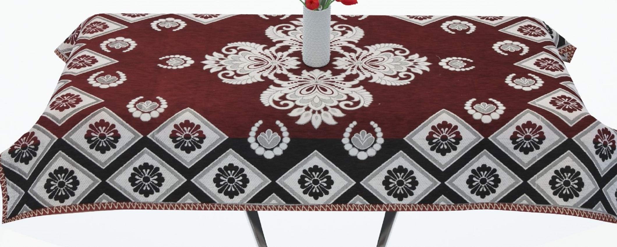 Multitex Heavy Velvet Chenille Table Cover and Table Cloth for Center Table Pack of 1