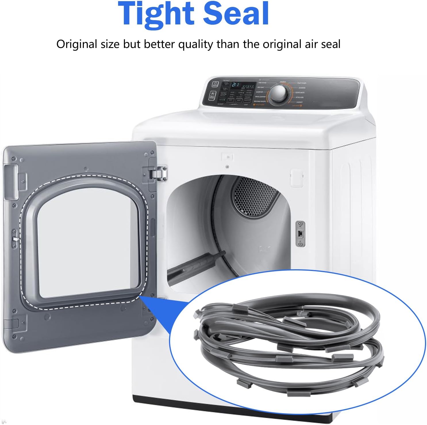 DC62-00344A Dryer Door Seal Compatible with Samsung Dryers DV48H7400GW, DV400GWHDWR, Dryer Door Gasket Replacement Part Replaces AP5916629, PS4276050, EAP4276050, DVE52m7750v/a3