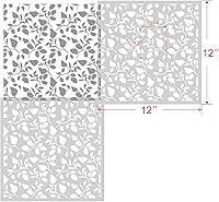 Vista 2 de GSS Designs - Plantilla de hojas florecientes para pintar sobre madera, lienzo, papel, tela, piso, pared y azulejos, follaje de 12 x 12 pulgadas