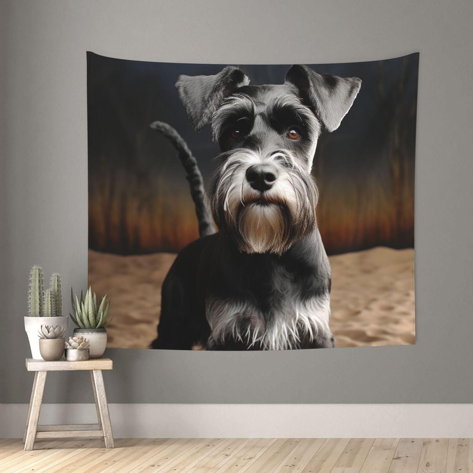 FodPand Animal schnauzer dog Tapestry for Bedroom Aesthetic, Wall Hanging Tapestries Art Decor Backdrop Wall Tapestry for Dorm Living Room Funny Poster Party Banner Background 51" X 60"